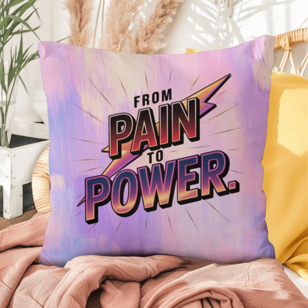 Overcoming Trauma personalized indoor/outdoor pillow for survivor support and trauma healing gift