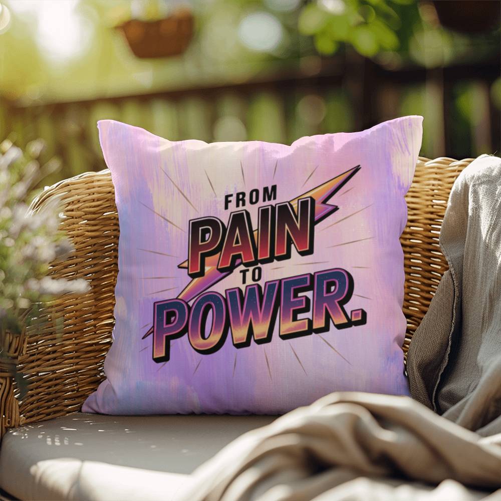 Overcoming Trauma personalized indoor/outdoor pillow for survivor support and trauma healing gift