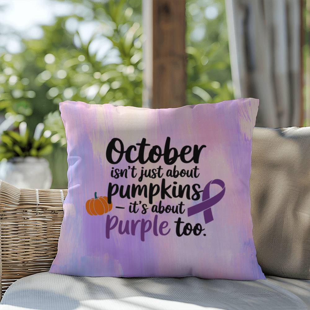 Rise & Reclaim Indoor/Outdoor Pillow – October Domestic Violence Awareness