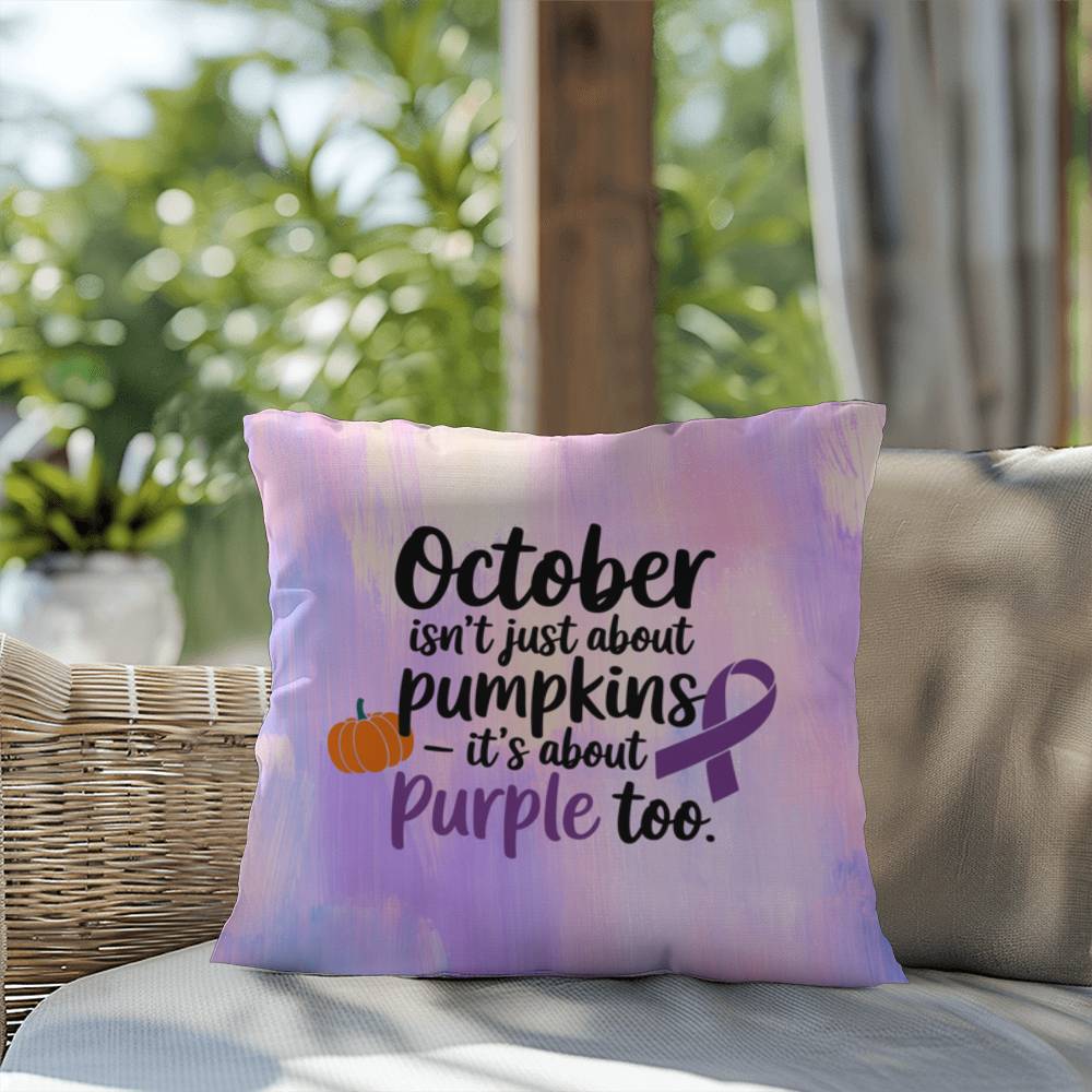 Rise & Reclaim Indoor/Outdoor Pillow – October Domestic Violence Awareness
