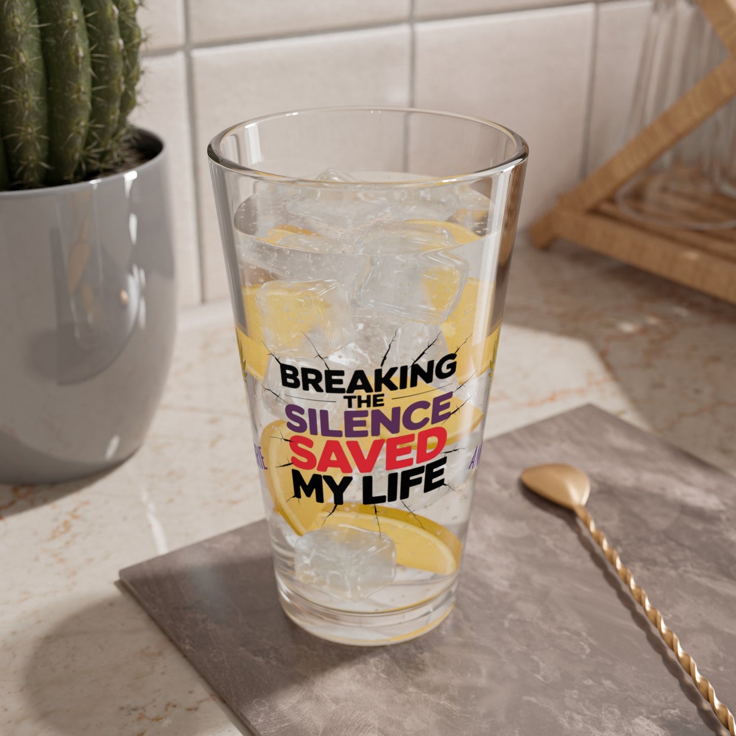 Rise & Reclaim Pint Glass – Breaking the Silence Saved My Life | Survivor Empowerment Pint