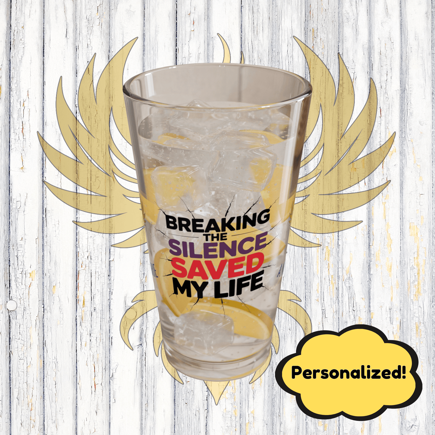 Rise & Reclaim Pint Glass – Breaking the Silence Saved My Life | Survivor Empowerment Pint