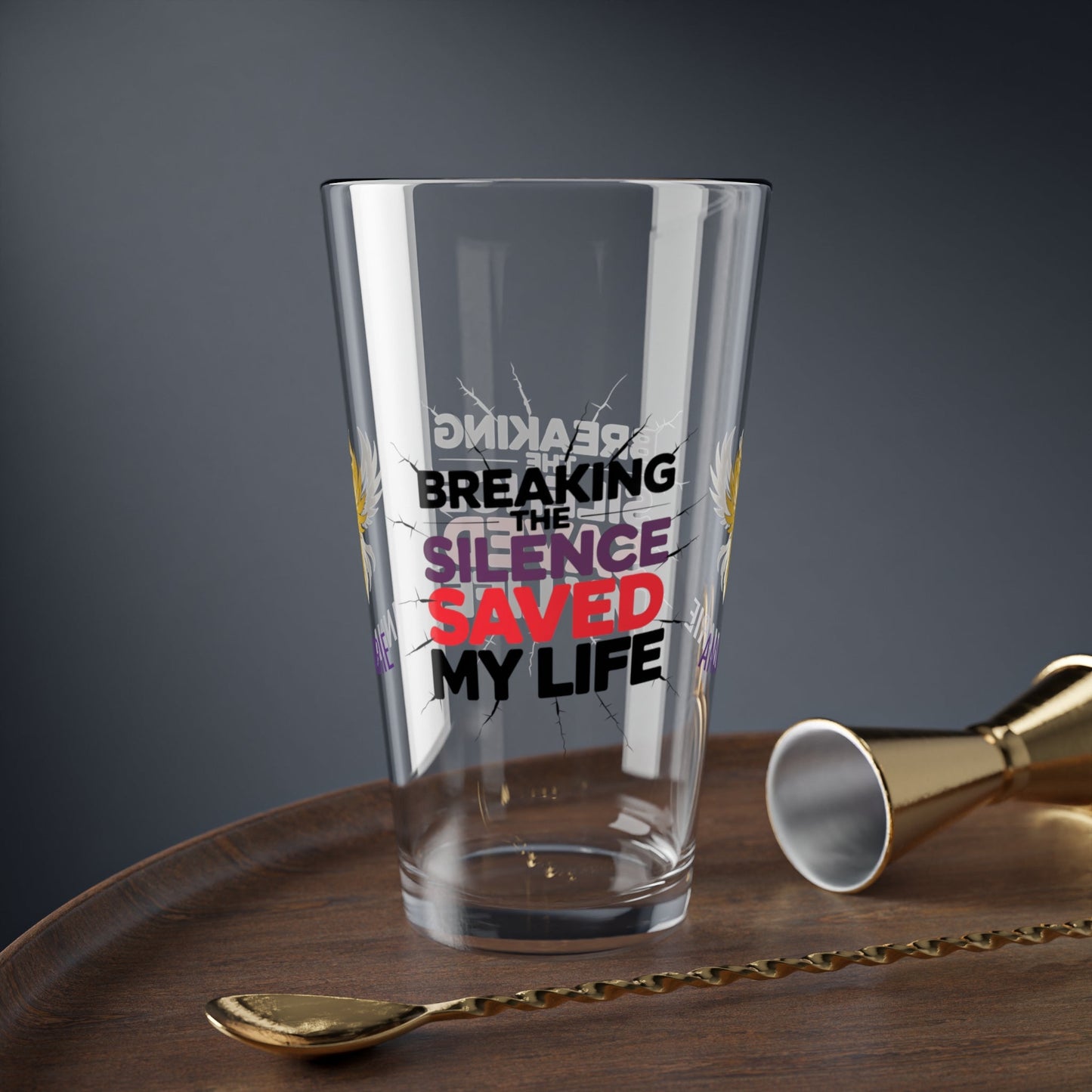 Rise & Reclaim Pint Glass – Breaking the Silence Saved My Life | Survivor Empowerment Pint