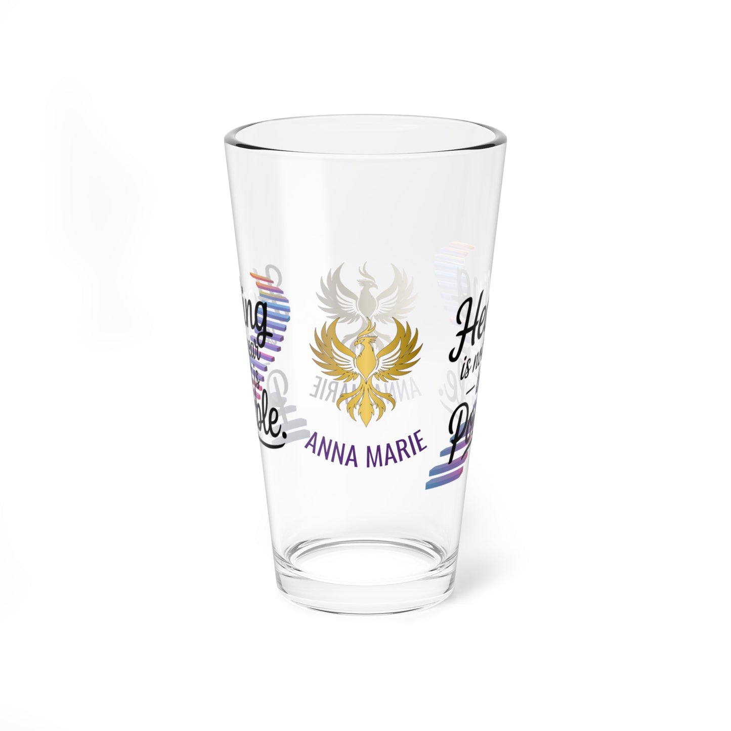 Rise & Reclaim Pint Glass – Healing Is Not Linear – But It Is Possible | PTSD Awareness Glass