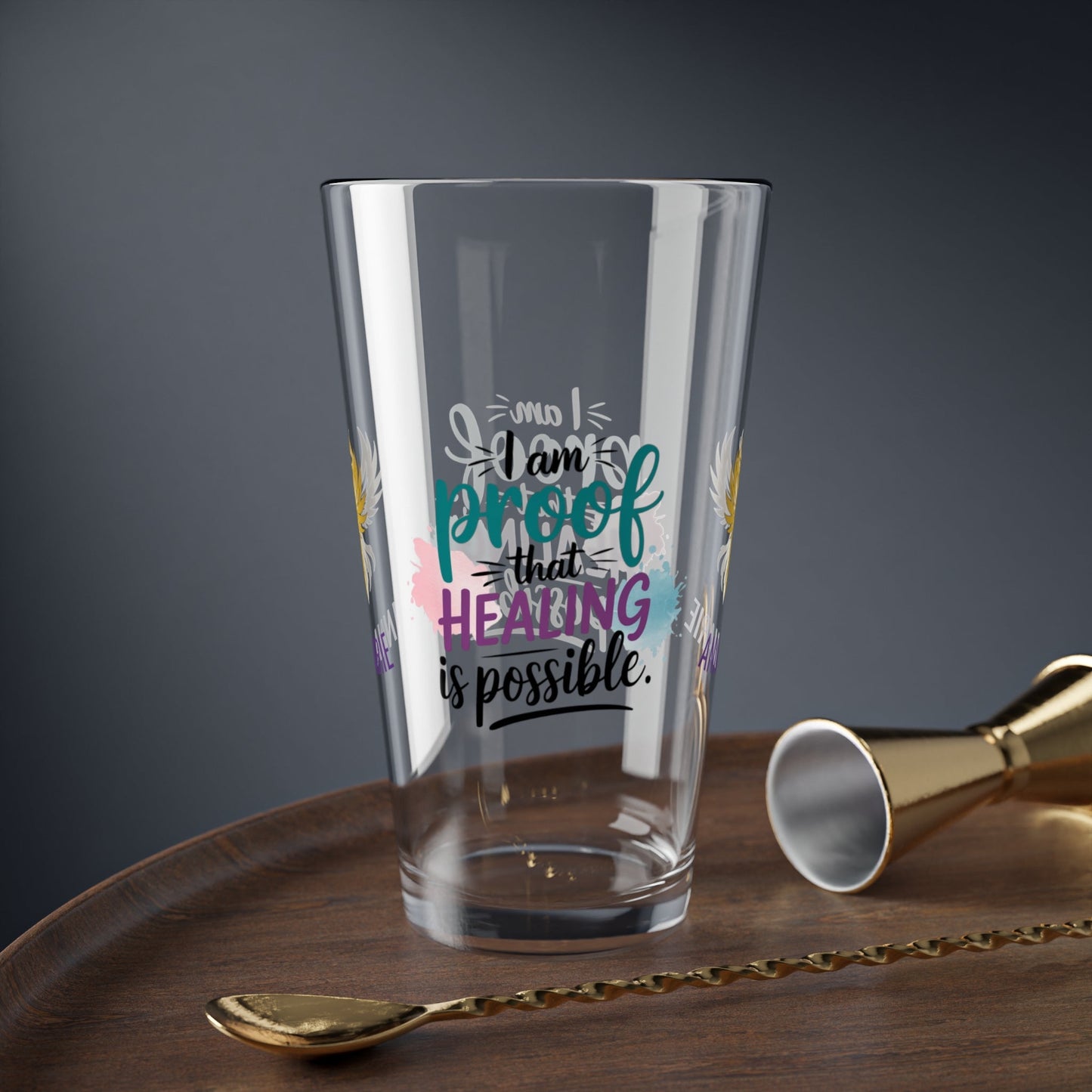 Rise & Reclaim Pint Glass – I Am Proof That Healing Is Possible | Trauma Recovery Pint - MySisterIsASurvivor