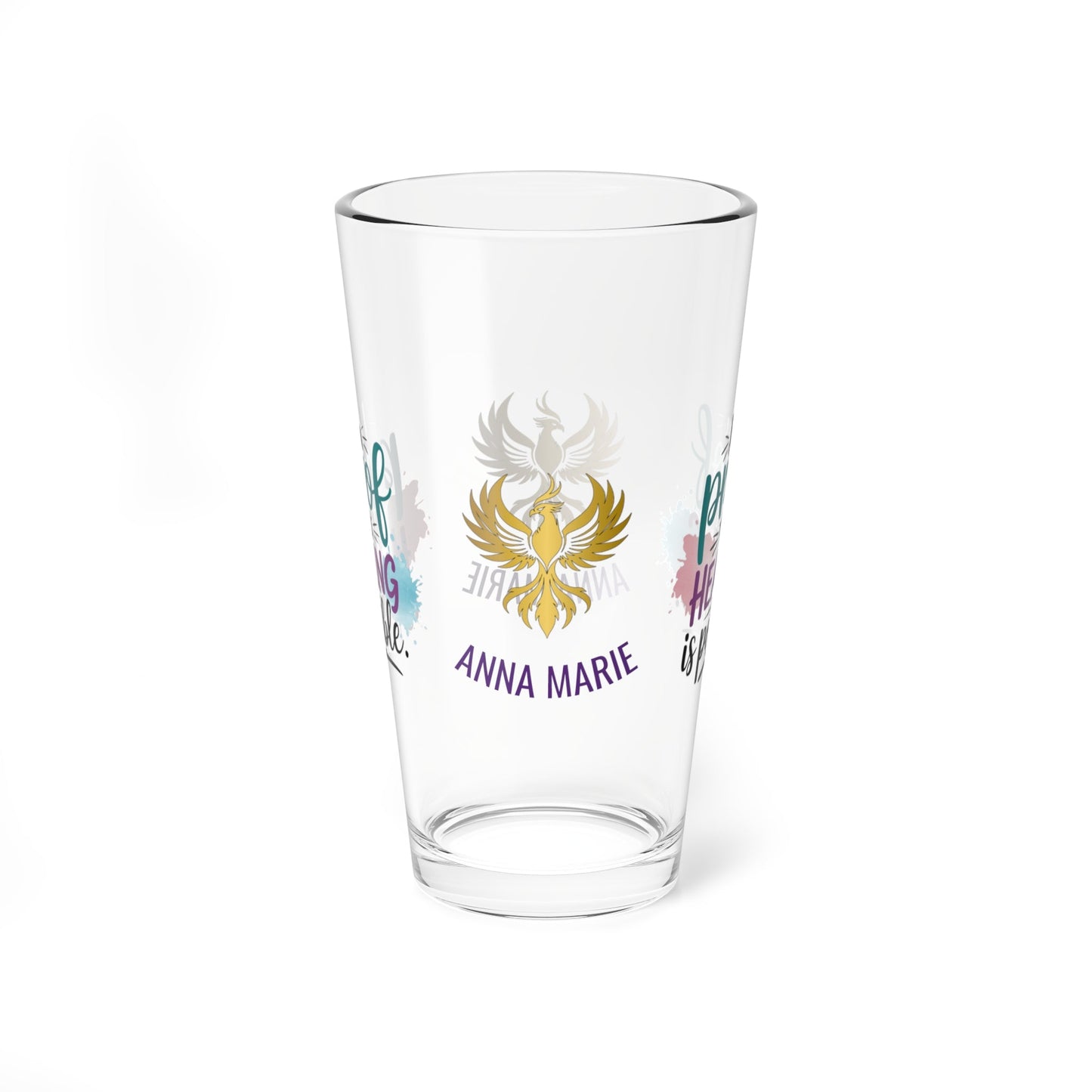 Rise & Reclaim Pint Glass – I Am Proof That Healing Is Possible | Trauma Recovery Pint - MySisterIsASurvivor