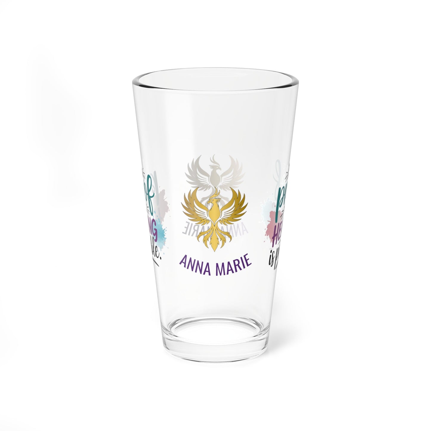 Rise & Reclaim Pint Glass – I Am Proof That Healing Is Possible | Trauma Recovery Pint - MySisterIsASurvivor