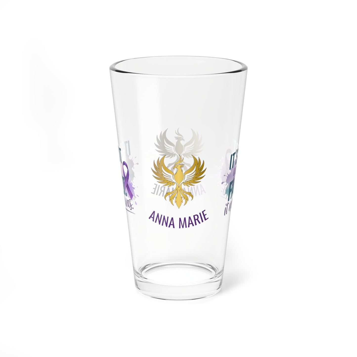 Rise & Reclaim Pint Glass – It’s Not Your Fault. It Never Was | Domestic Abuse Recovery Glass - MySisterIsASurvivor