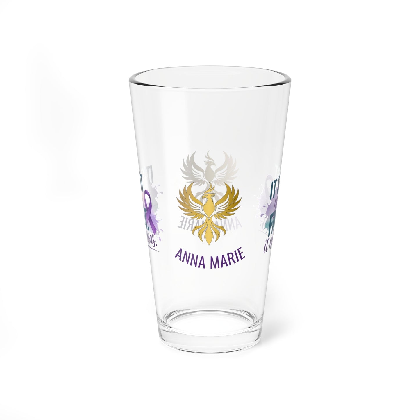 Rise & Reclaim Pint Glass – It’s Not Your Fault. It Never Was | Domestic Abuse Recovery Glass - MySisterIsASurvivor