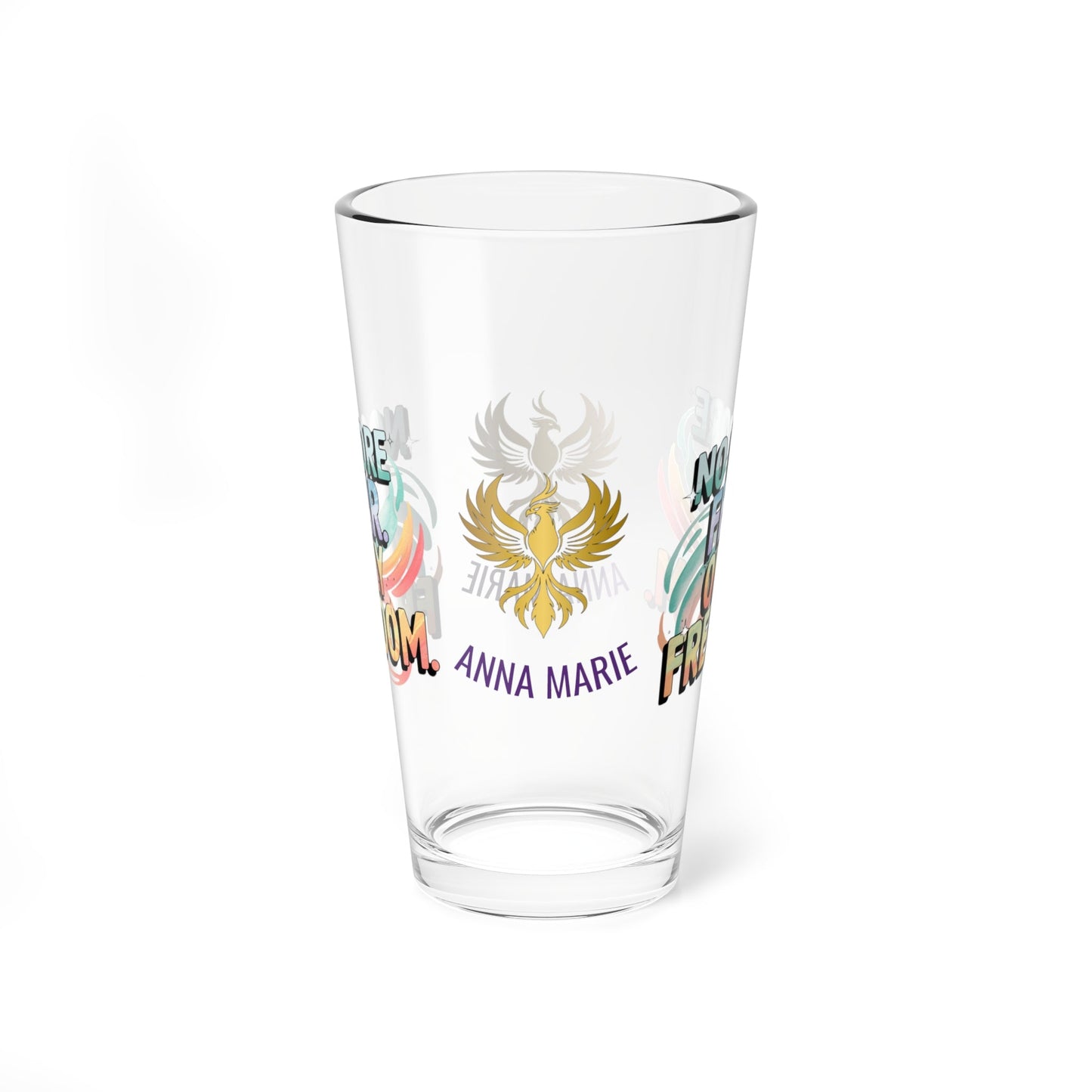 Rise & Reclaim Pint Glass – No More Fear. Only Freedom | Abuse Recovery Drinkware - MySisterIsASurvivor