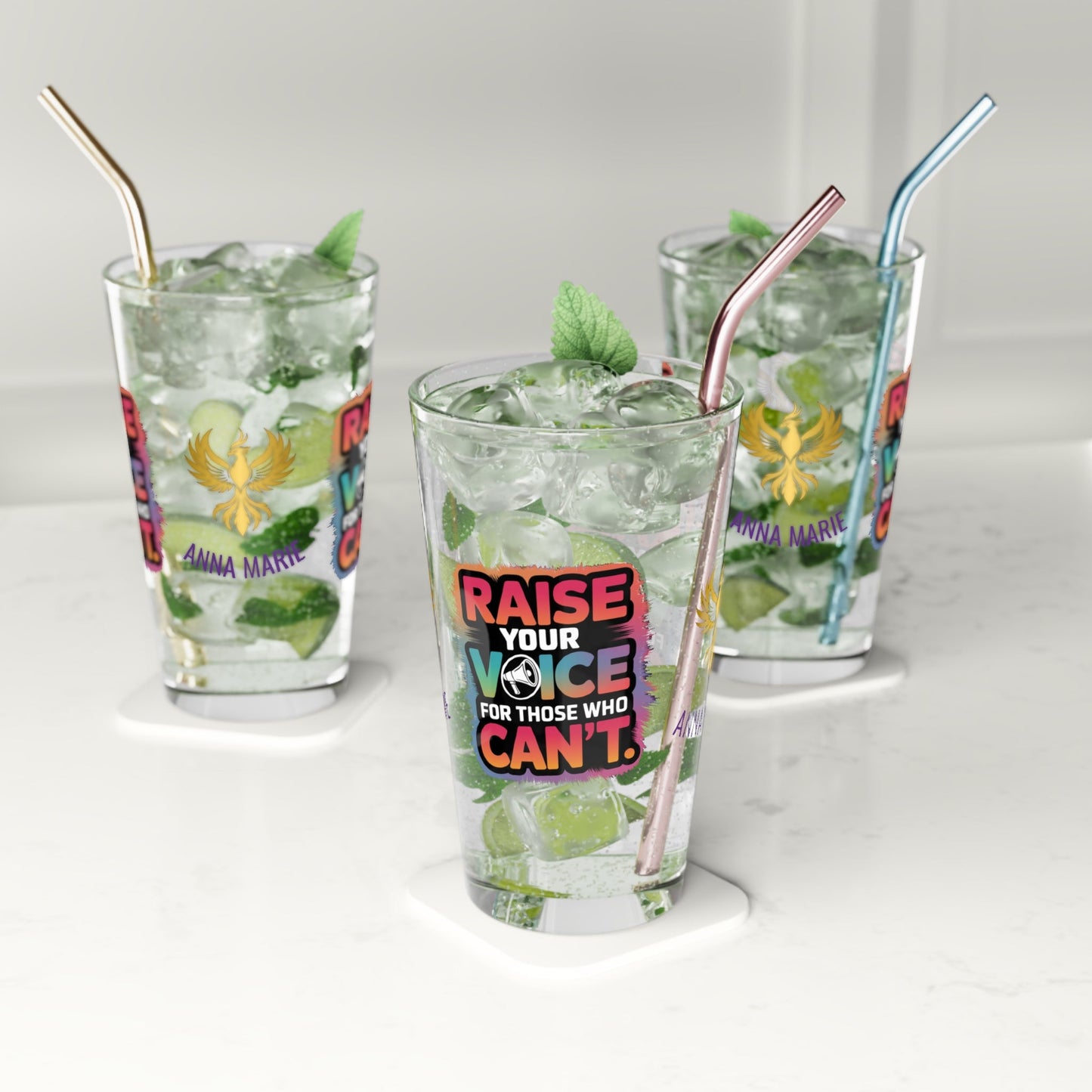Rise & Reclaim Pint Glass – Raise Your Voice for Those Who Can't | Survivor Support Glass - MySisterIsASurvivor