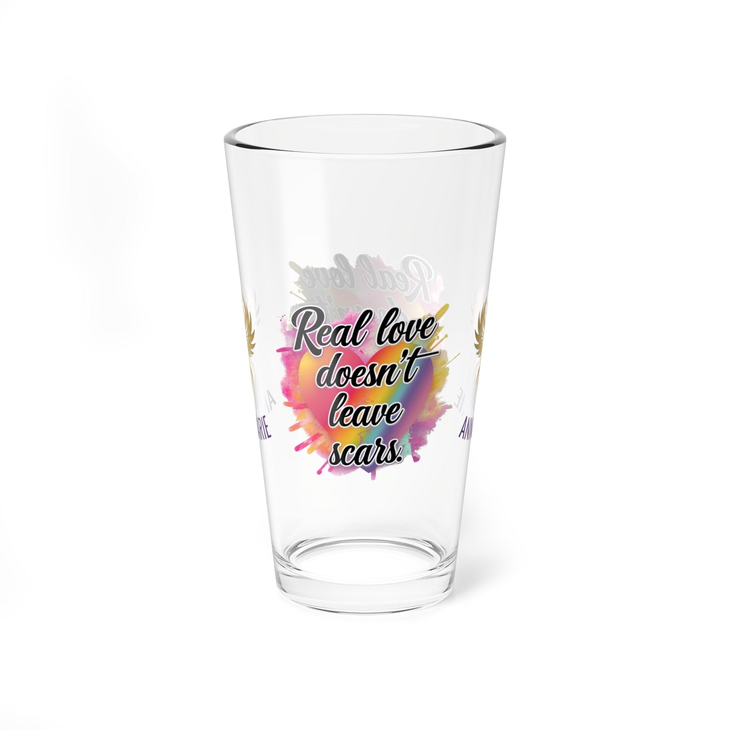 Rise & Reclaim Pint Glass – Real Love Doesn’t Leave Scars | DV Advocacy Pint Glass - MySisterIsASurvivor