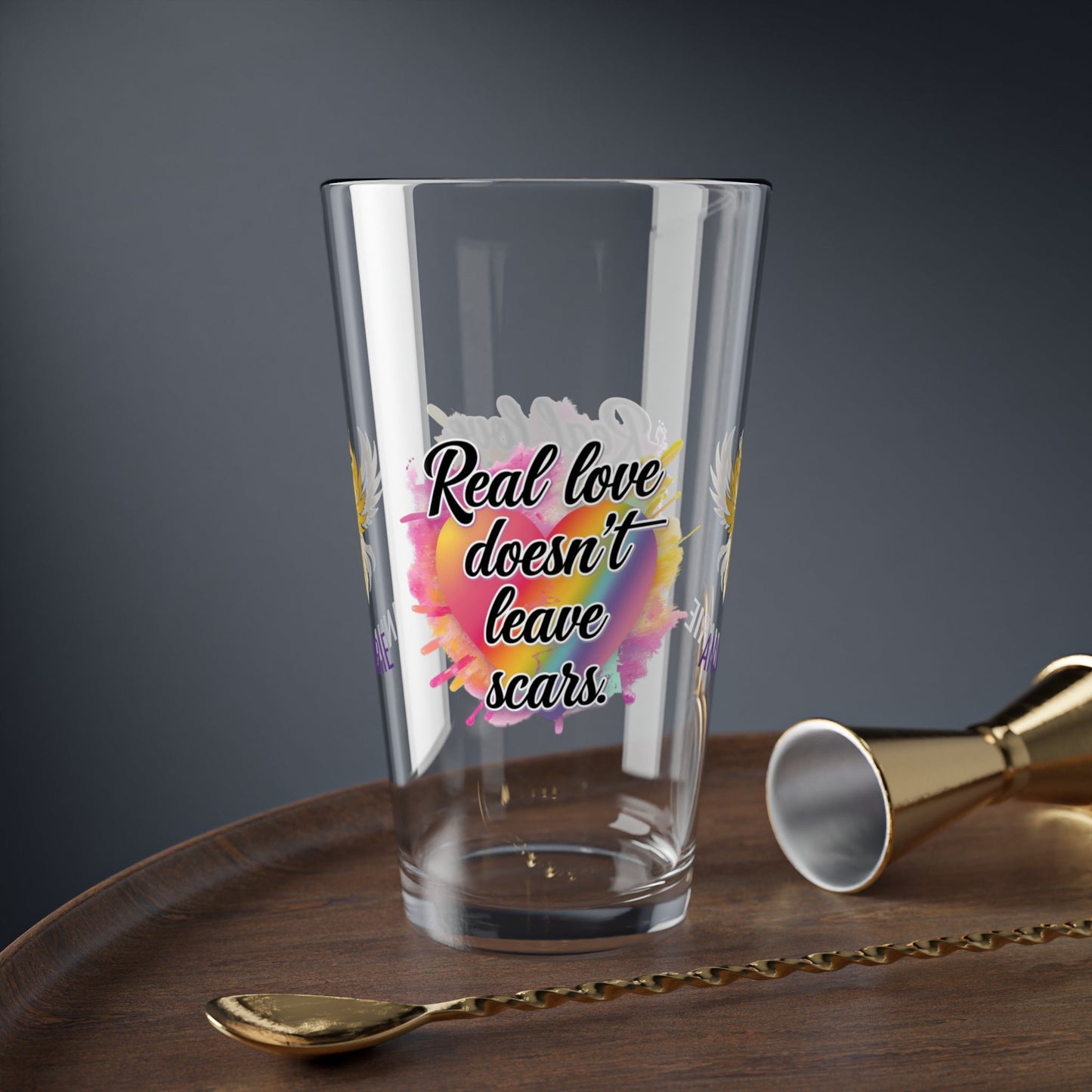 Rise & Reclaim Pint Glass – Real Love Doesn’t Leave Scars | DV Advocacy Pint Glass - MySisterIsASurvivor