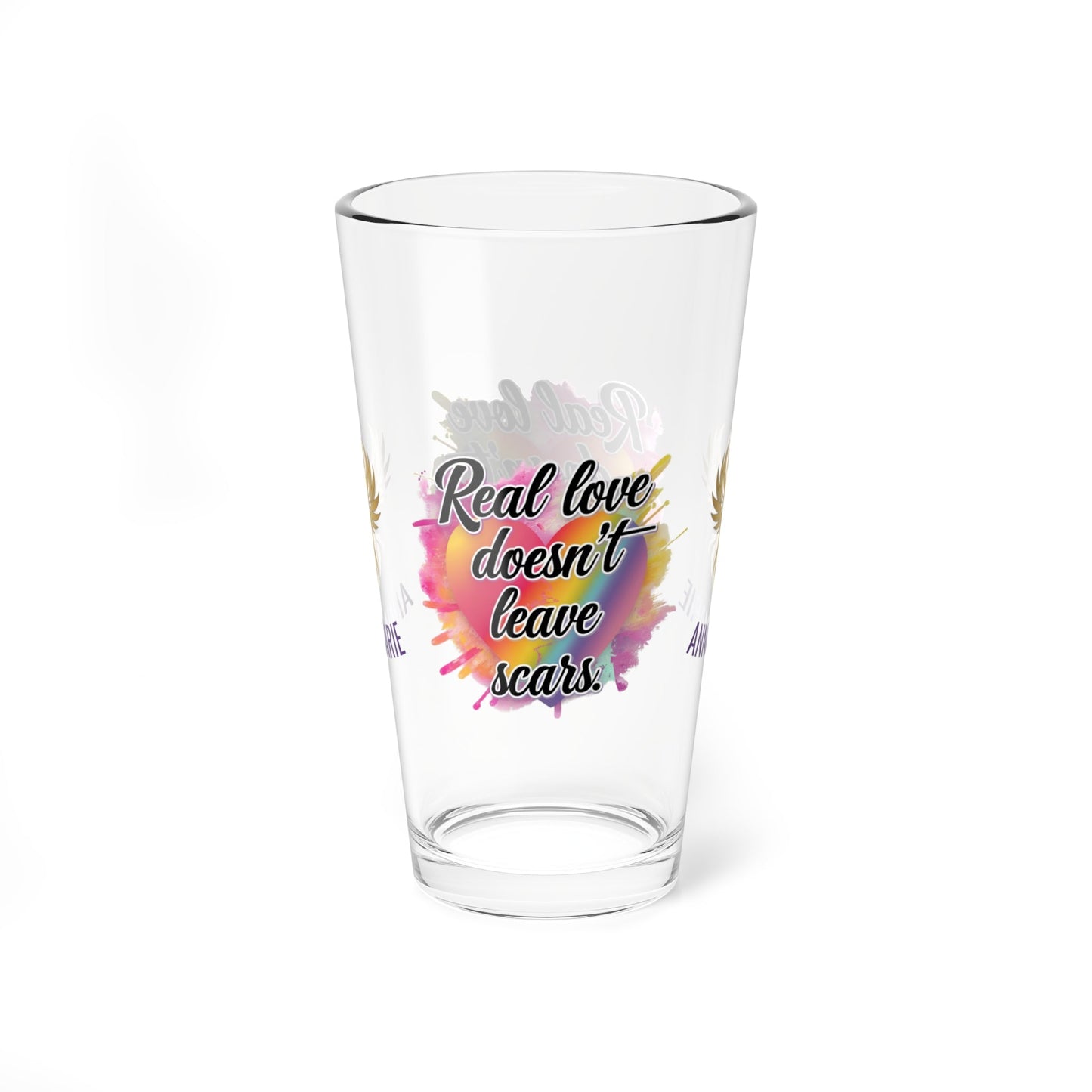 Rise & Reclaim Pint Glass – Real Love Doesn’t Leave Scars | DV Advocacy Pint Glass - MySisterIsASurvivor