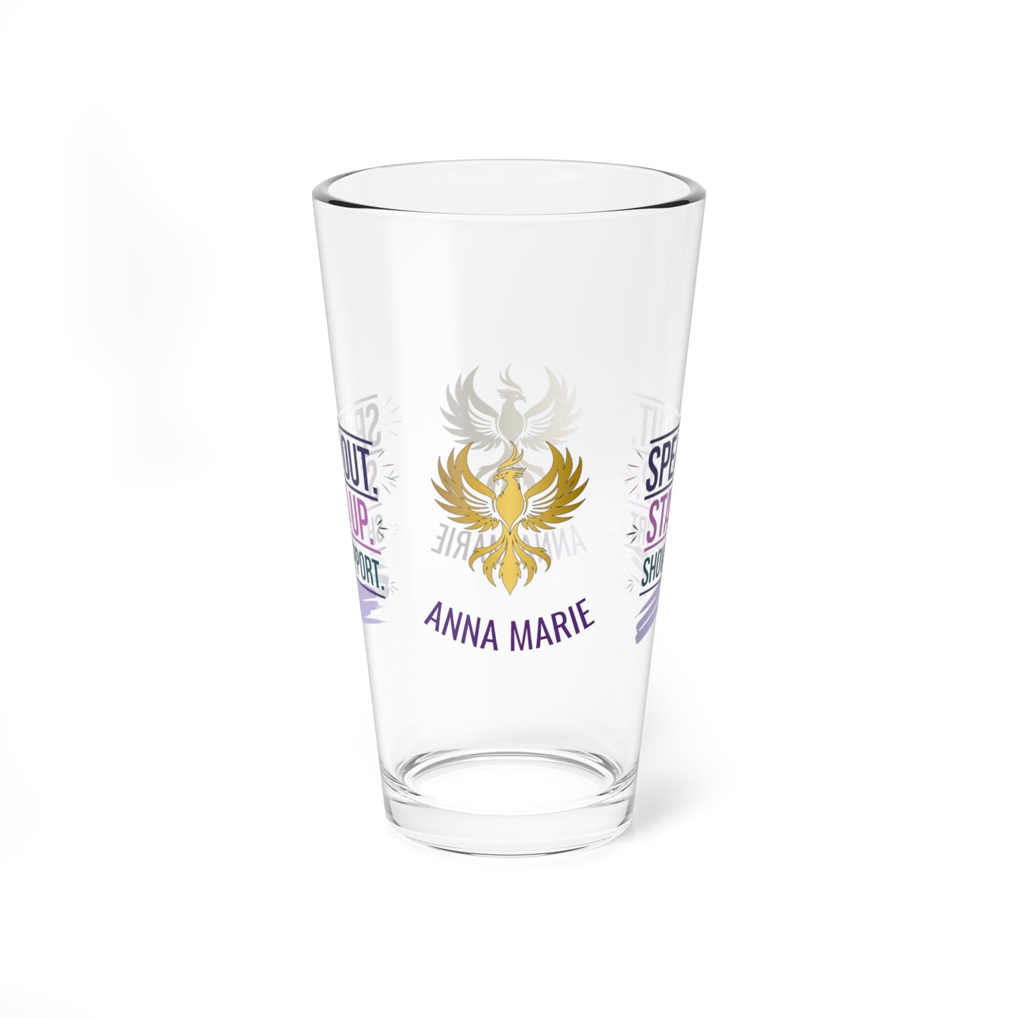 Rise & Reclaim Pint Glass – Speak Out. Stand Up. Show Support | Domestic Violence Advocacy - MySisterIsASurvivor