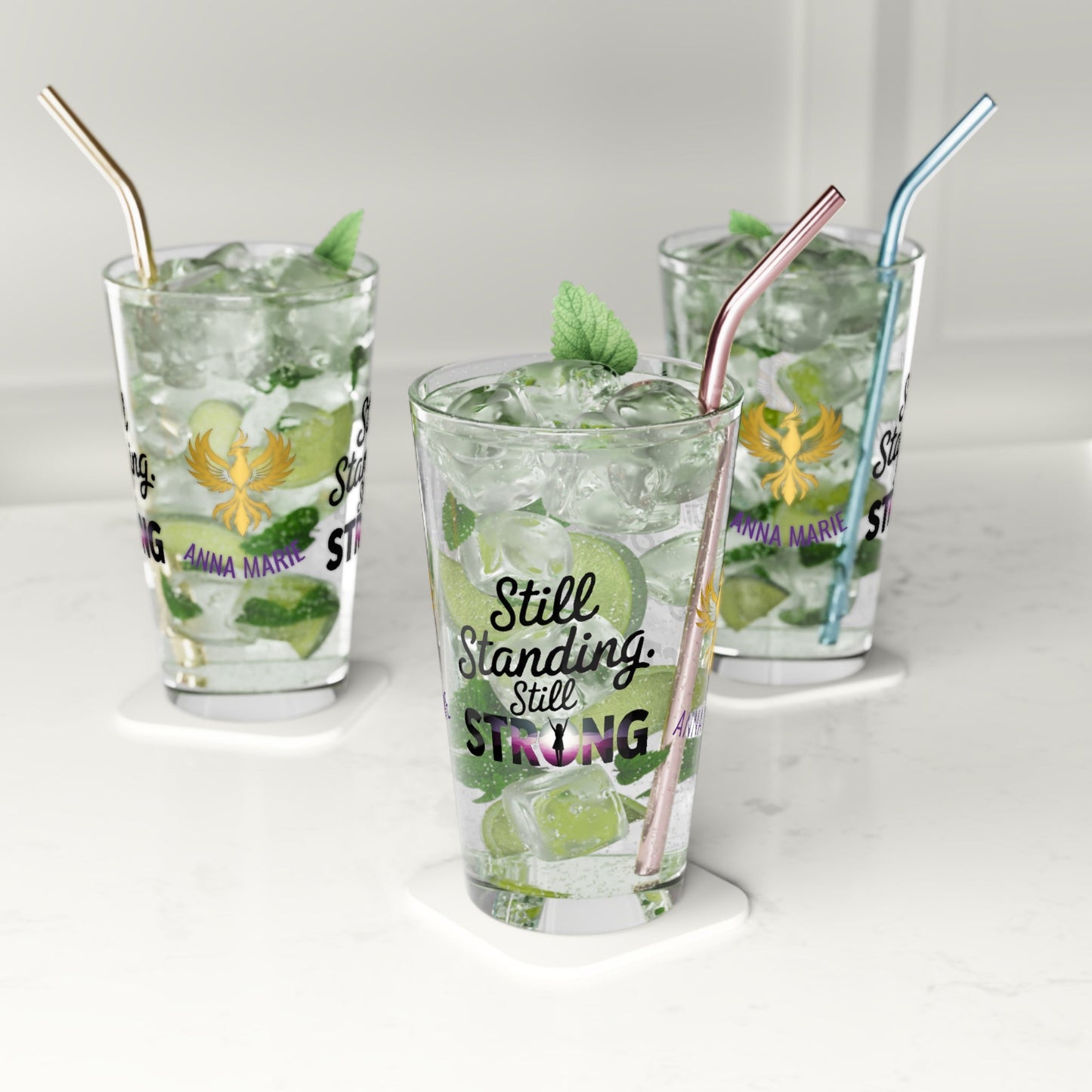 Rise & Reclaim Pint Glass – Still Standing. Still Strong | Empowerment Drinkware for Survivors - MySisterIsASurvivor