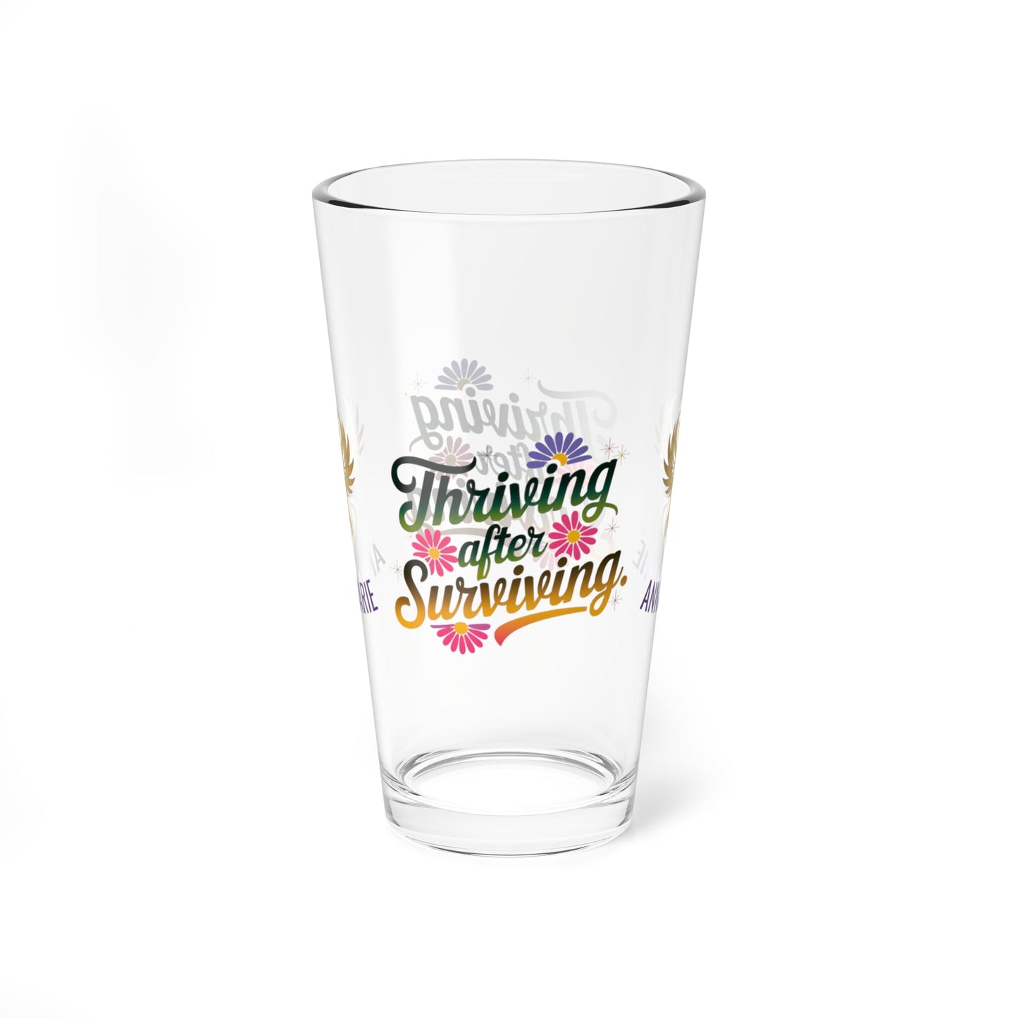Rise & Reclaim Pint Glass – Thriving After Surviving | PTSD Recovery and Empowerment Gift - MySisterIsASurvivor