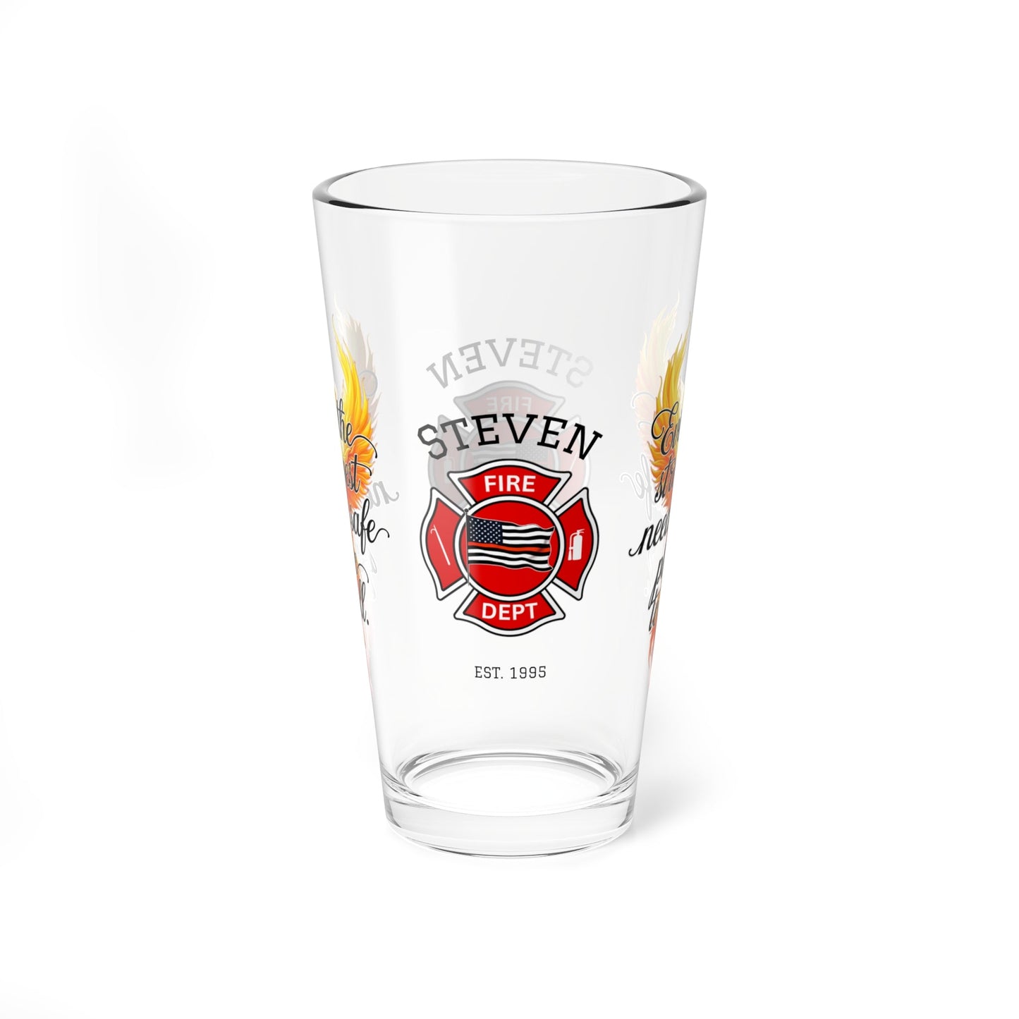 Safe place to fall – firefighter support pint glass for vulnerable moments and wellness. - MySisterIsASurvivor