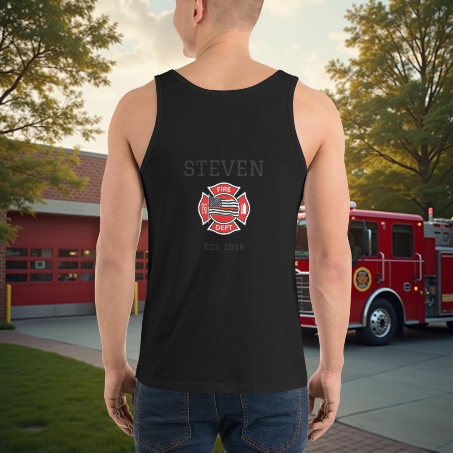 Saving Others Starts With Saving Yourself - Custom Firefighter Self - Wellness Support Tank Shirt - MySisterIsASurvivor