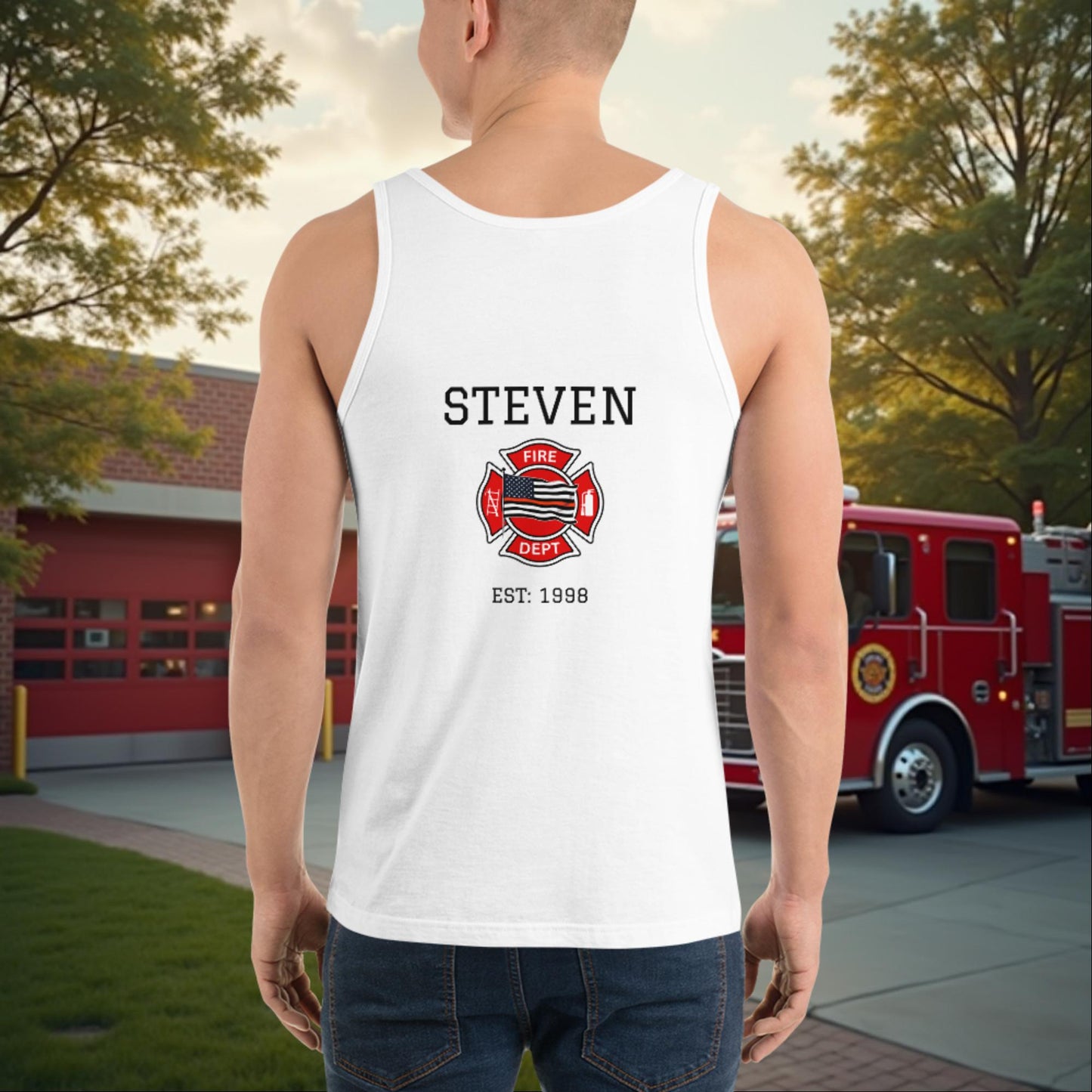 Saving Others Starts With Saving Yourself - Custom Firefighter Self - Wellness Support Tank Shirt - MySisterIsASurvivor