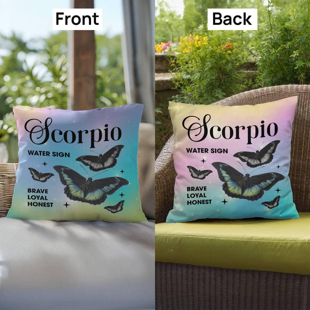 Shop our premium scorpio butterfly indoor outdoor pillow from MySisterIsASurvivor.