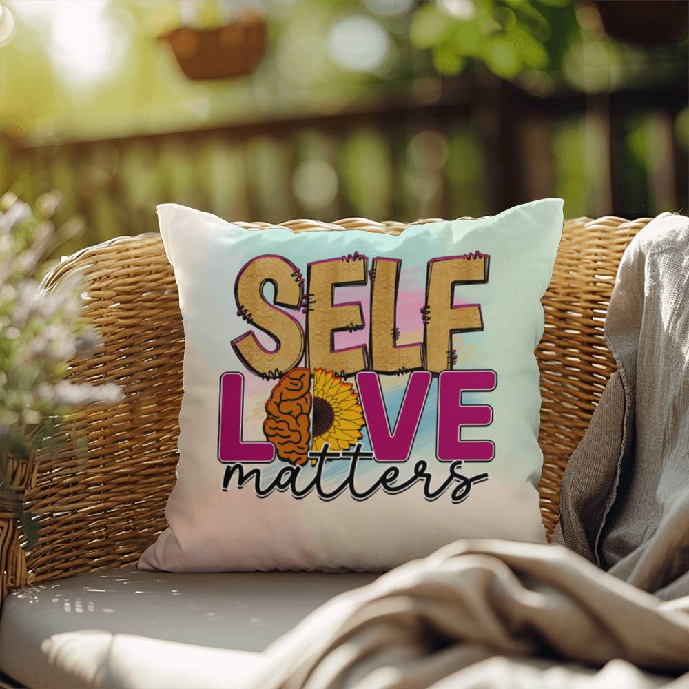 Self Love Matters: Indoor/Outdoor Pillow for Wellness, Style & Stress Relief