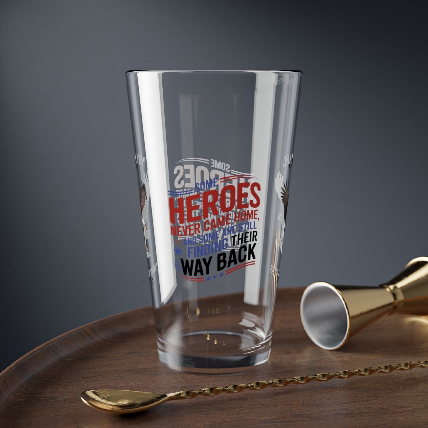 Some Heroes Never Came Home pint glass - engraved military remembrance gift for veterans and families