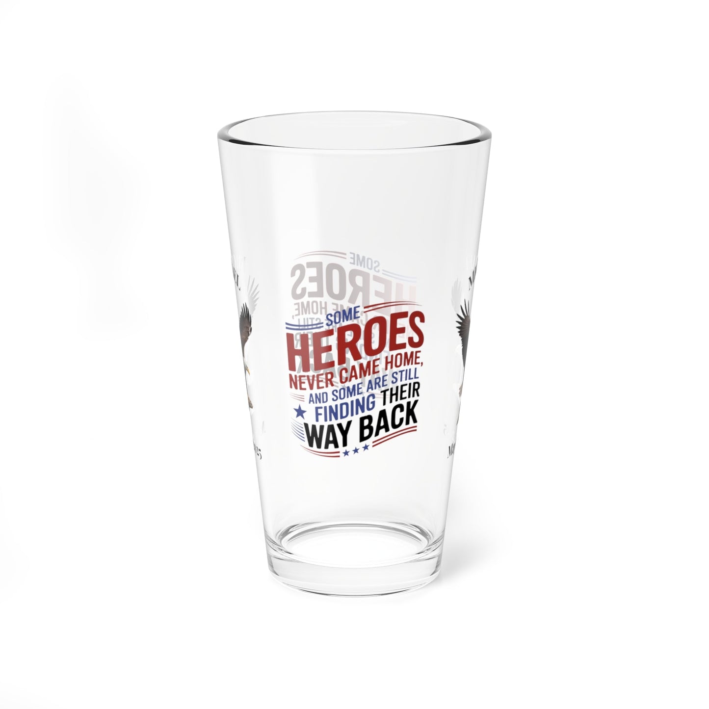 Some Heroes Never Came Home pint glass - engraved military remembrance gift for veterans and families
