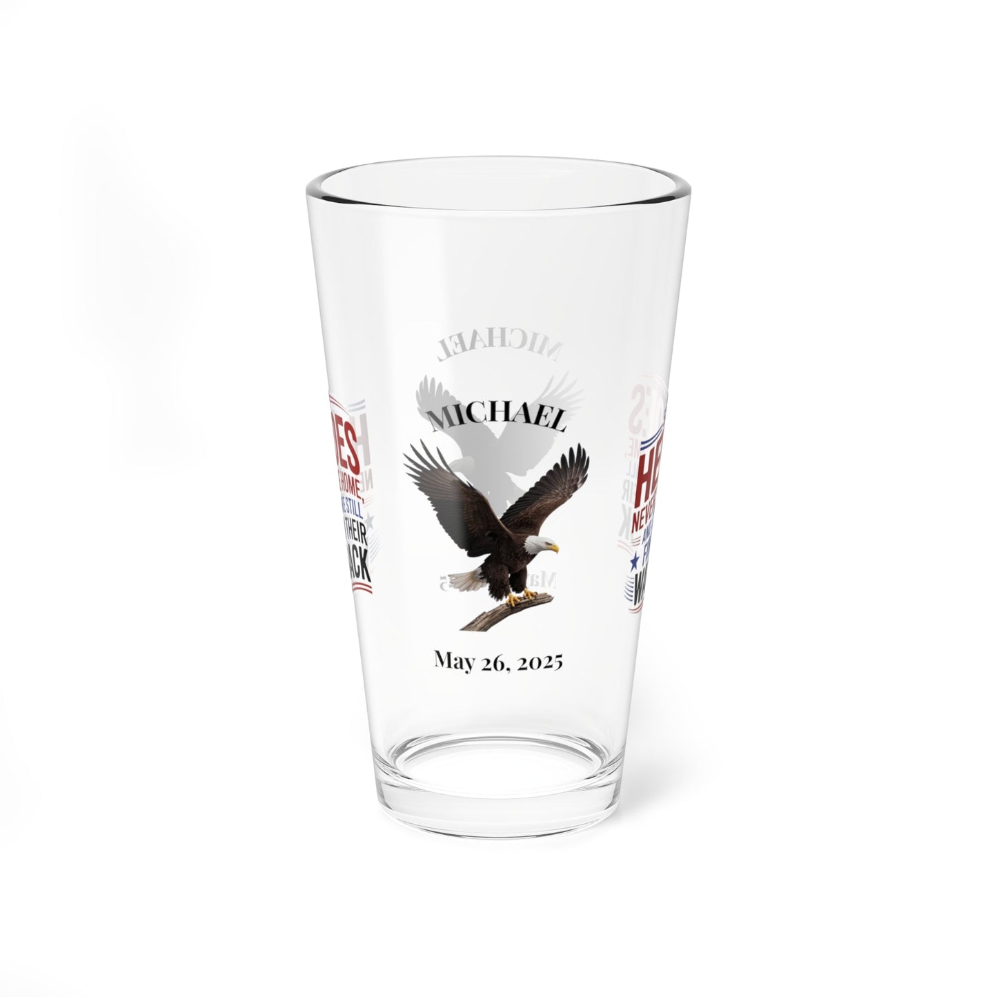 Some Heroes Never Came Home pint glass - engraved military remembrance gift for veterans and families