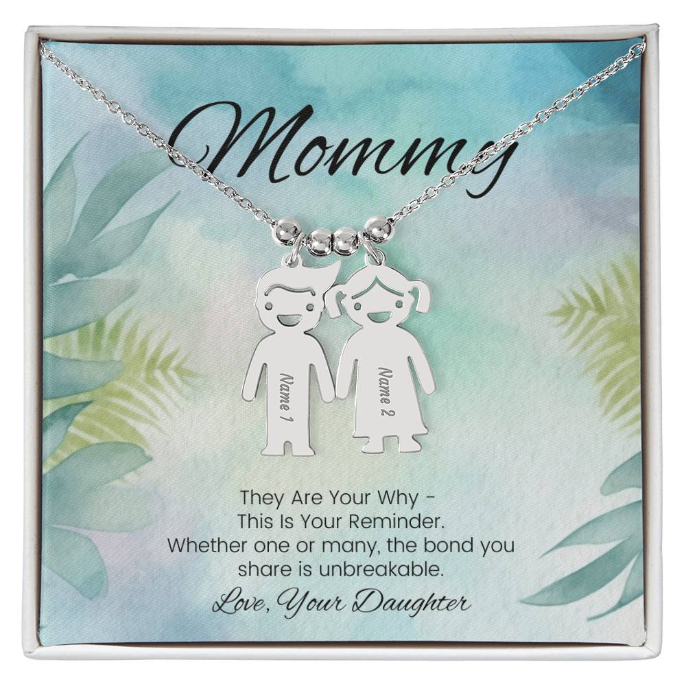 They are your why engraved kids charm necklace motivational gift for mothers or caregivers - MySisterIsASurvivor