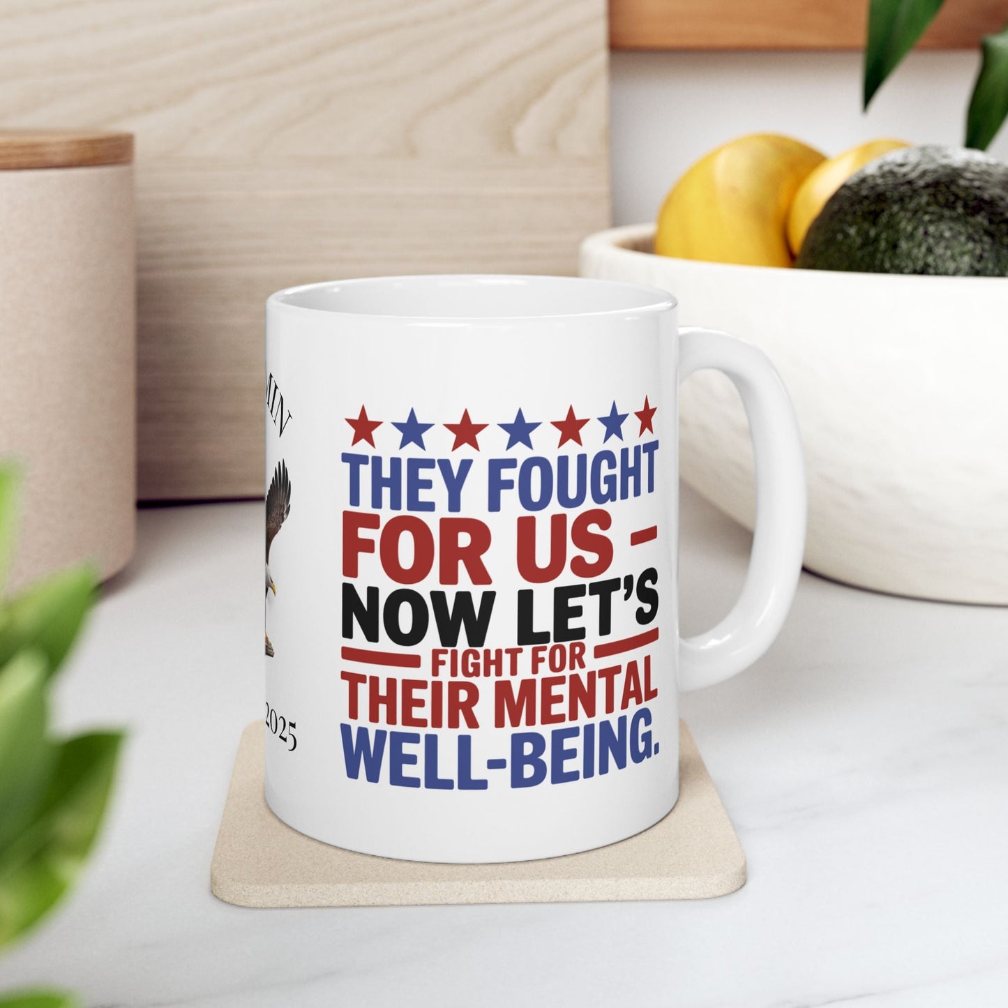 They Fought For Us custom Memorial Day mug - PTSD awareness, military tribute for veterans