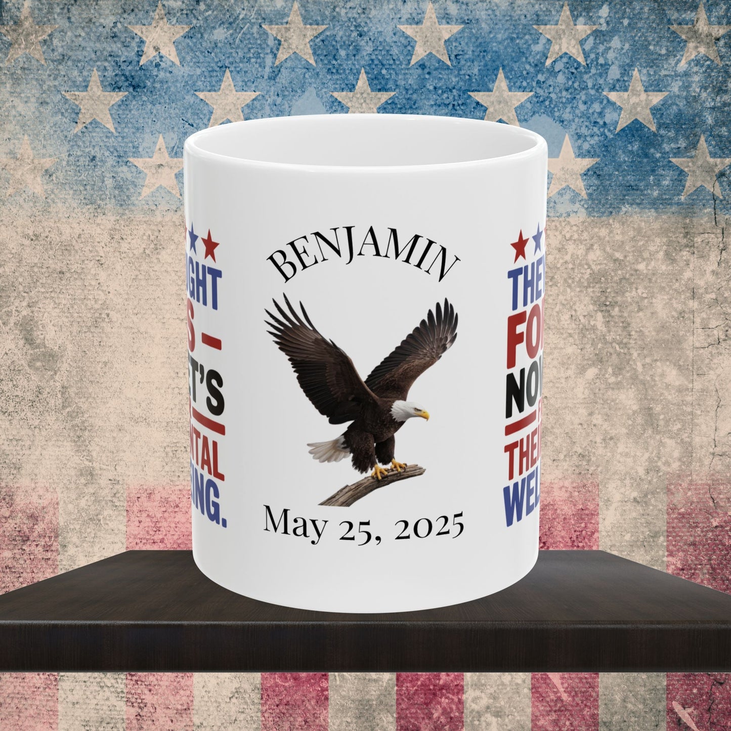 They Fought For Us custom Memorial Day mug - PTSD awareness, military tribute for veterans