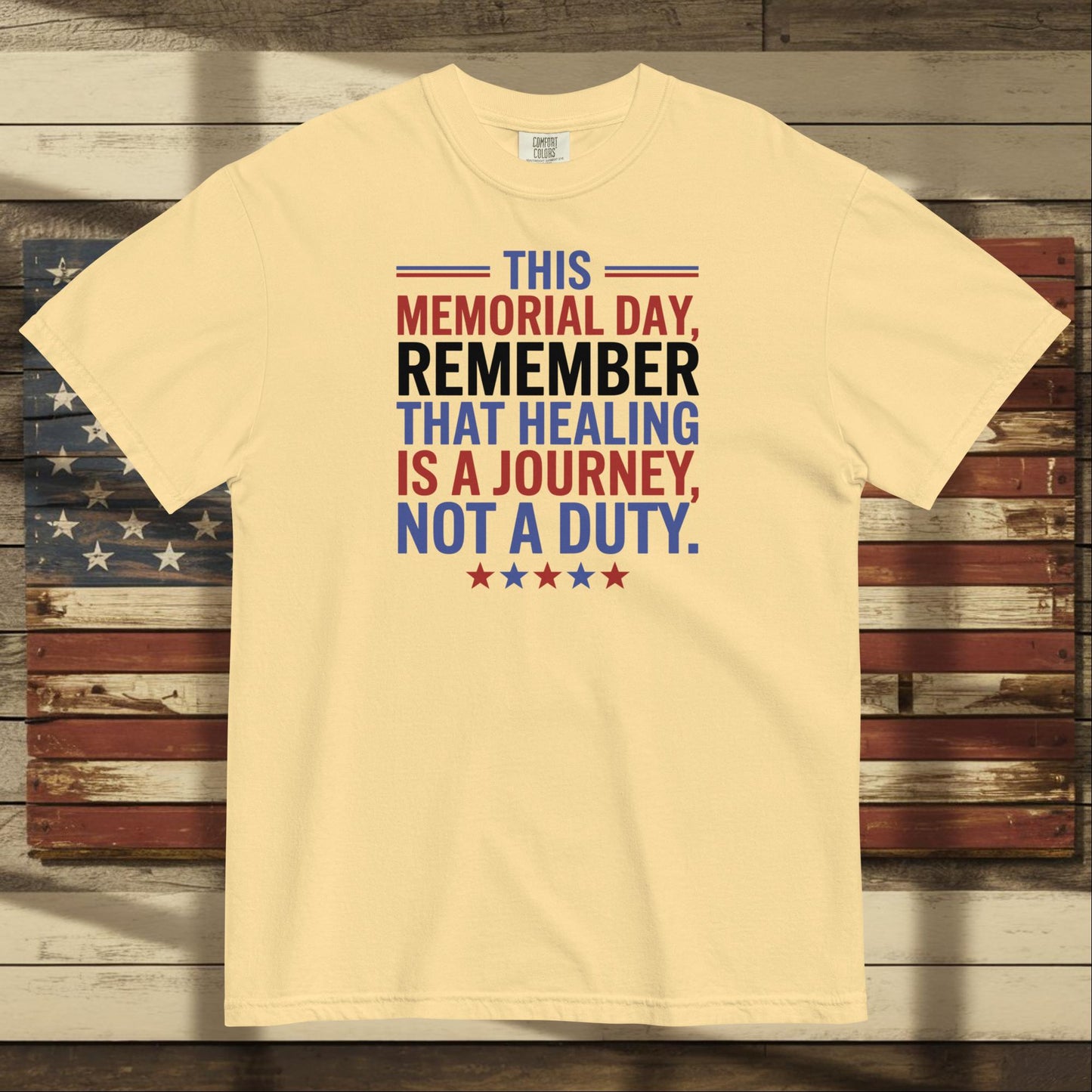 This Memorial Day Remember Heavyweight T-Shirt - Personalized Memorial Day Shirt for Military Tribute & Healing - MySisterIsASurvivor