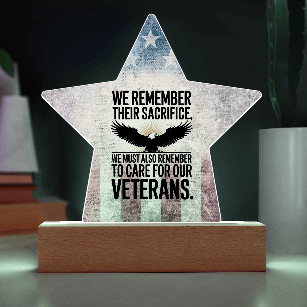 We Remember Their Sacrifice: Printed Star 7" Acrylic Plaque: Honoring Heroes & Promoting Mental Health Awareness