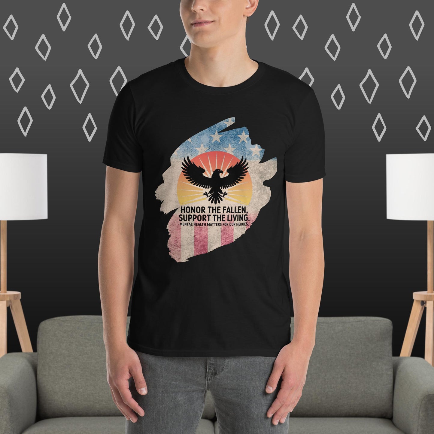Honor The Fallen, Support The Living T-Shirt | Veteran Tribute Gift | PTSD Awareness Shirt | Memorial Day Tee | Mental Health Support Unisex Shirt