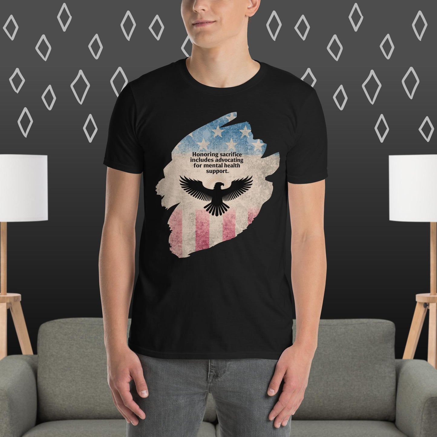 Honoring Sacrifice T-Shirt | Veteran Tribute Gift | PTSD Awareness Shirt | Memorial Day Tee | Mental Health Support Unisex Shirt