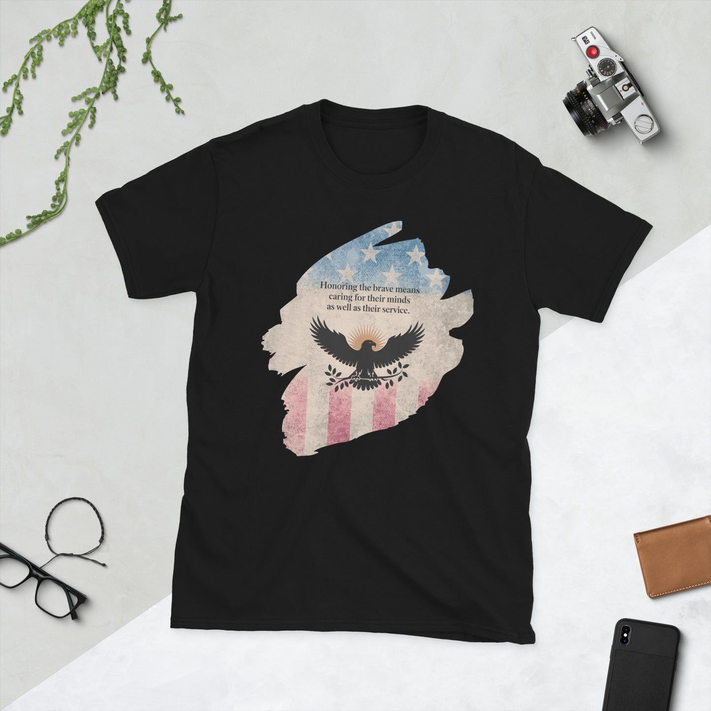 Honoring The Brave T-Shirt | Veteran Tribute Gift | PTSD Awareness Shirt | Memorial Day Tee | Mental Health Support Unisex Shirt