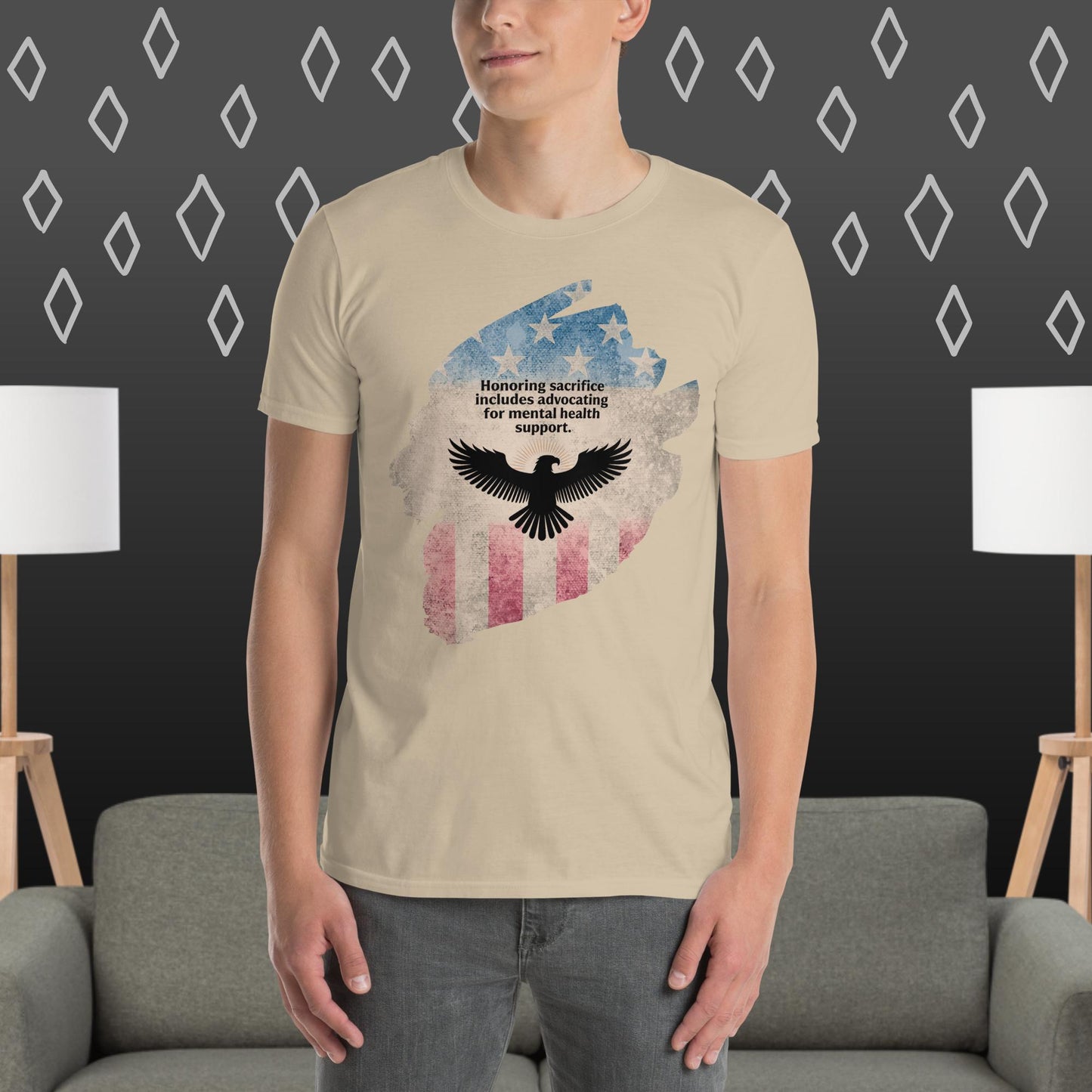 Honoring Sacrifice T-Shirt | Veteran Tribute Gift | PTSD Awareness Shirt | Memorial Day Tee | Mental Health Support Unisex Shirt