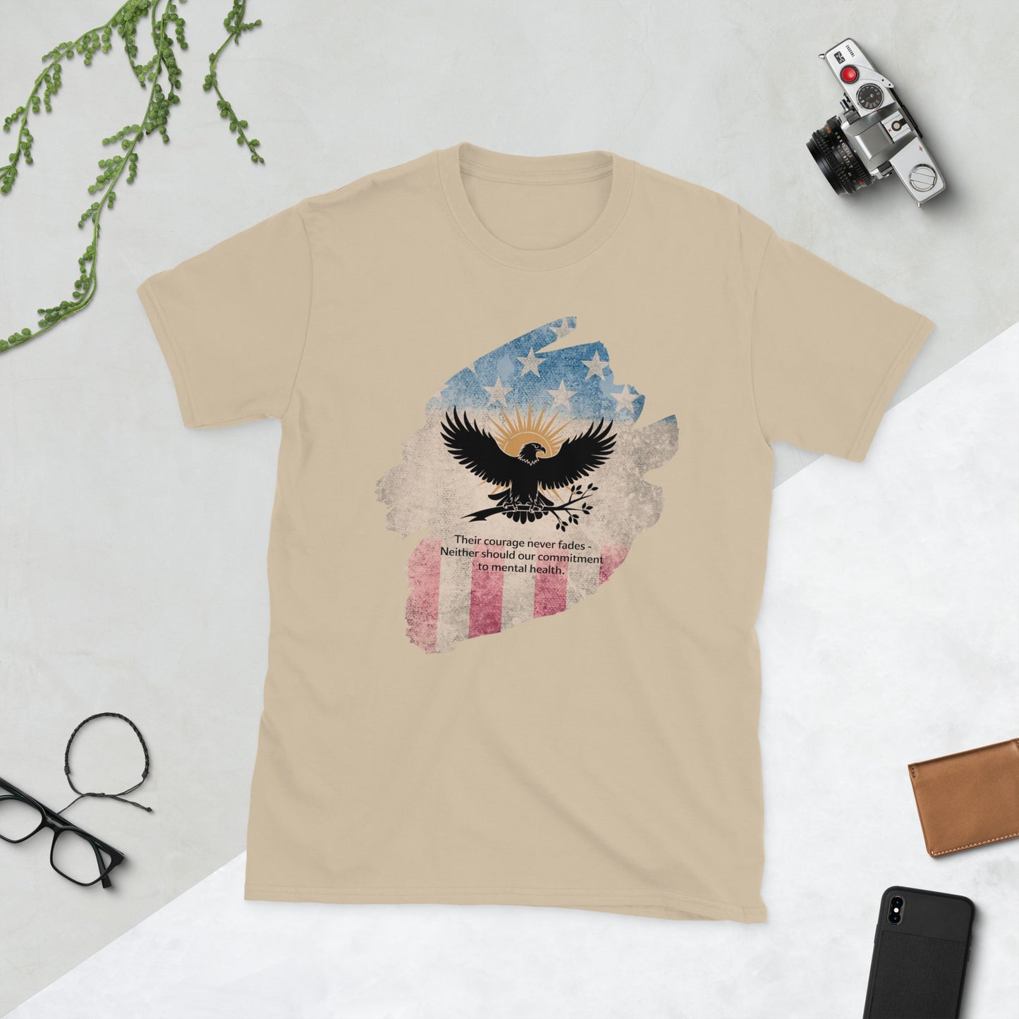 Their Courage Never Fades T-Shirt | Veteran Tribute Gift | PTSD Awareness Shirt | Memorial Day Tee | Mental Health Support Unisex Shirt