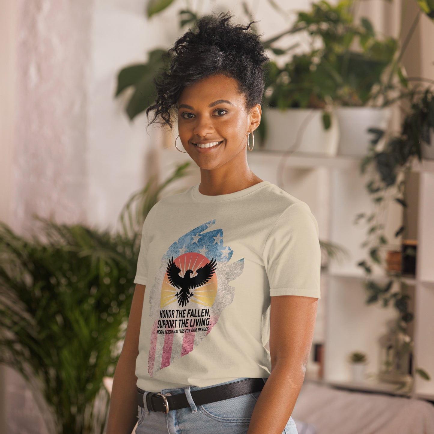 Honor The Fallen, Support The Living T-Shirt | Veteran Tribute Gift | PTSD Awareness Shirt | Memorial Day Tee | Mental Health Support Unisex Shirt