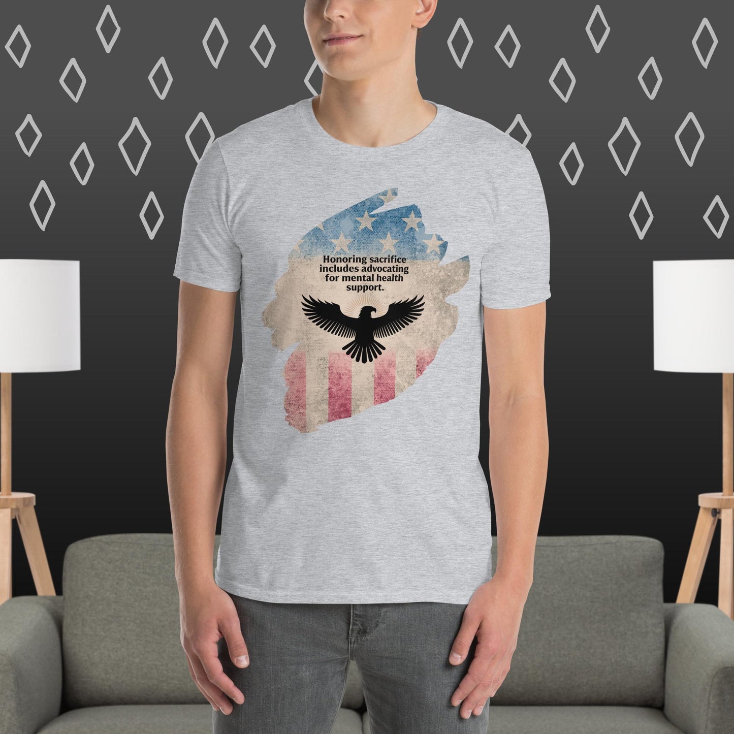 Honoring Sacrifice T-Shirt | Veteran Tribute Gift | PTSD Awareness Shirt | Memorial Day Tee | Mental Health Support Unisex Shirt
