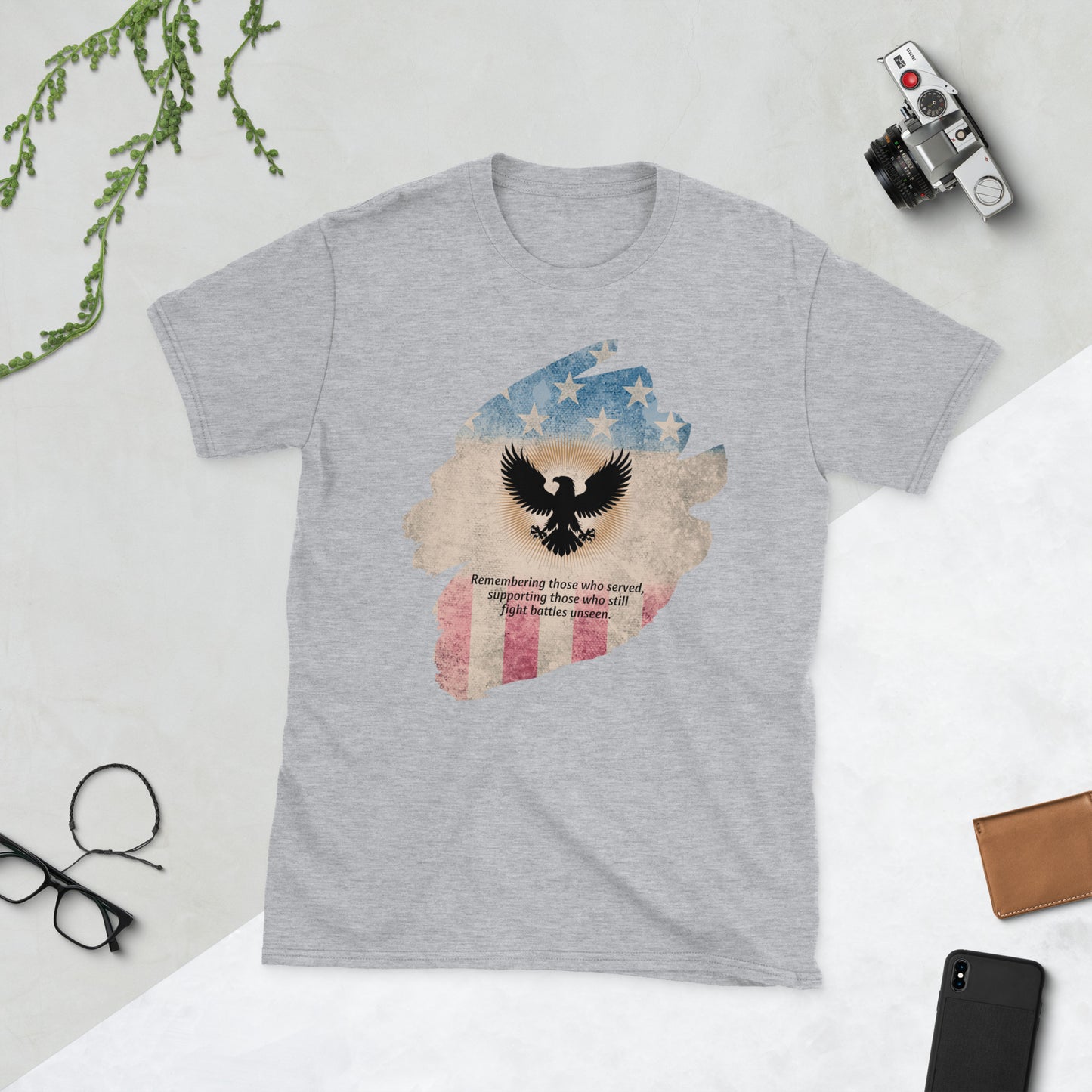 Remembering Those Who Served T-Shirt | Veteran Tribute Gift | PTSD Awareness Shirt | Memorial Day Tee | Mental Health Support Unisex Shirt