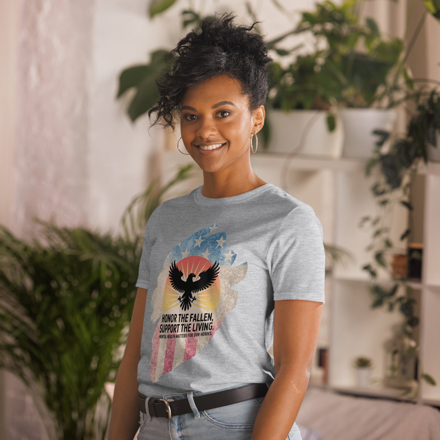 Honor The Fallen, Support The Living T-Shirt | Veteran Tribute Gift | PTSD Awareness Shirt | Memorial Day Tee | Mental Health Support Unisex Shirt