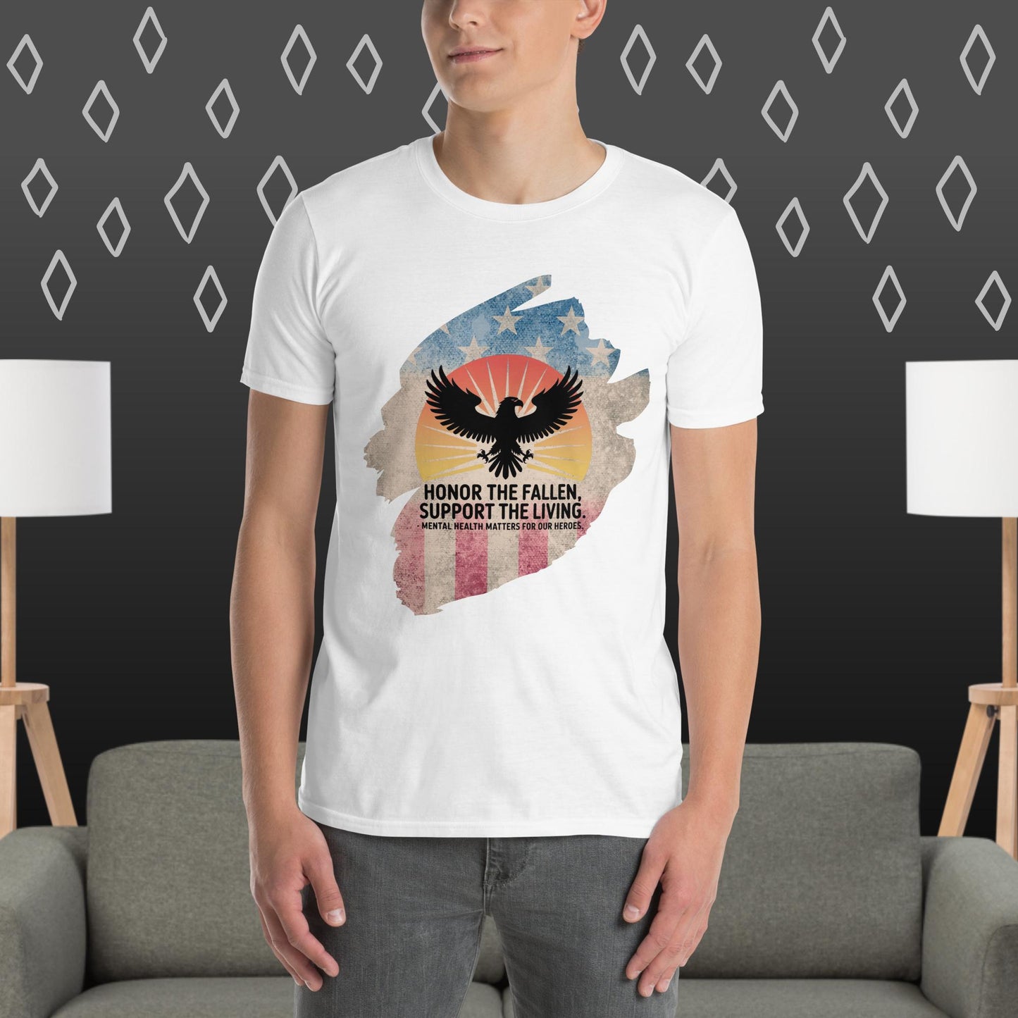 Honor The Fallen, Support The Living T-Shirt | Veteran Tribute Gift | PTSD Awareness Shirt | Memorial Day Tee | Mental Health Support Unisex Shirt