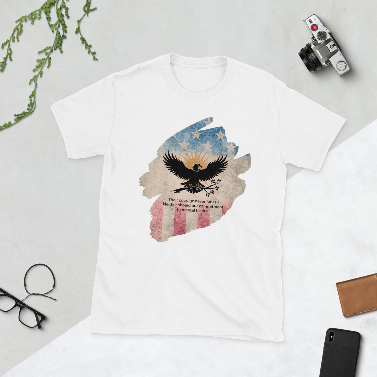 Their Courage Never Fades T-Shirt | Veteran Tribute Gift | PTSD Awareness Shirt | Memorial Day Tee | Mental Health Support Unisex Shirt