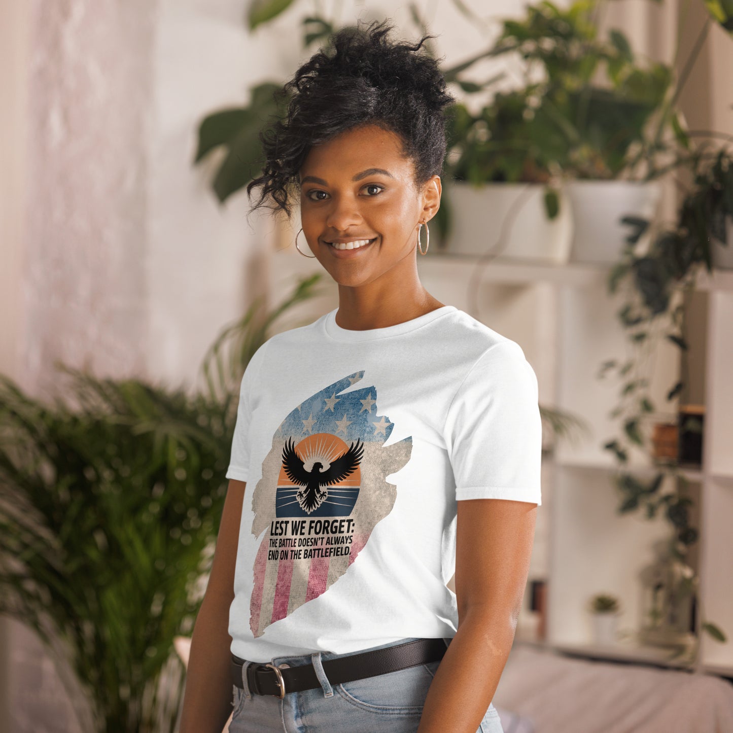 Lest We Forget T-Shirt | Veteran Tribute Gift | PTSD Awareness Shirt | Memorial Day Tee | Mental Health Support Unisex Shirt