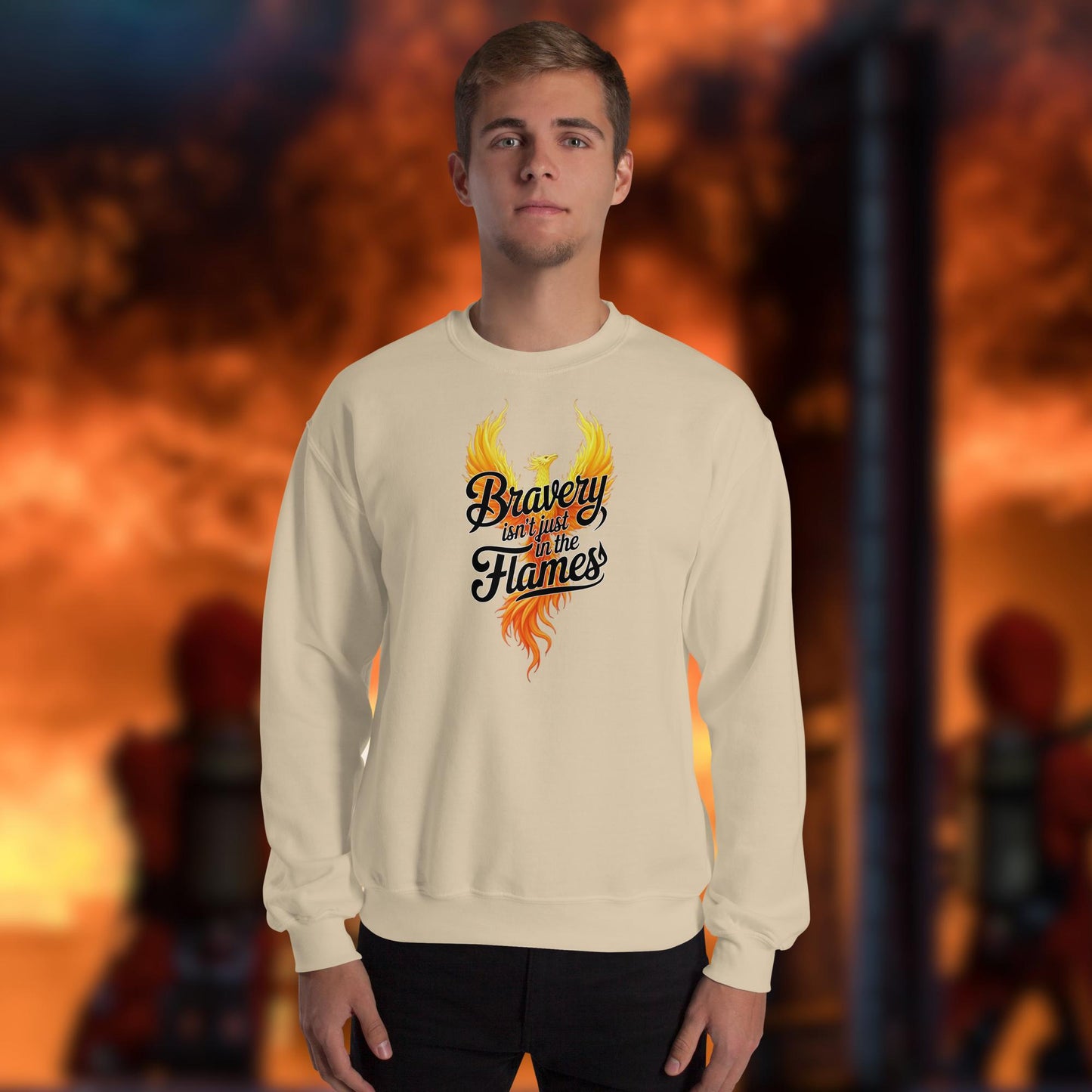 Firefighter Crew Neck Sweatshirt - Bravery Isn't Just Physical. Mental Health Support for Firefighters