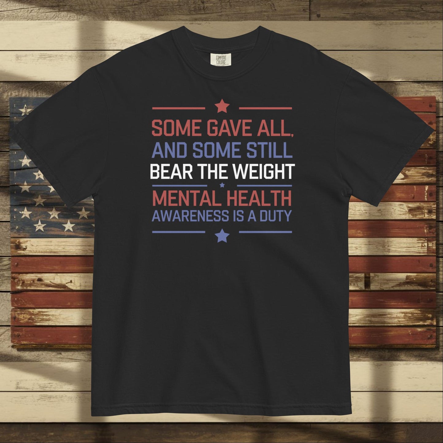 Some Gave All heavyweight t-shirt with Memorial Day tribute and personalized veteran remembrance