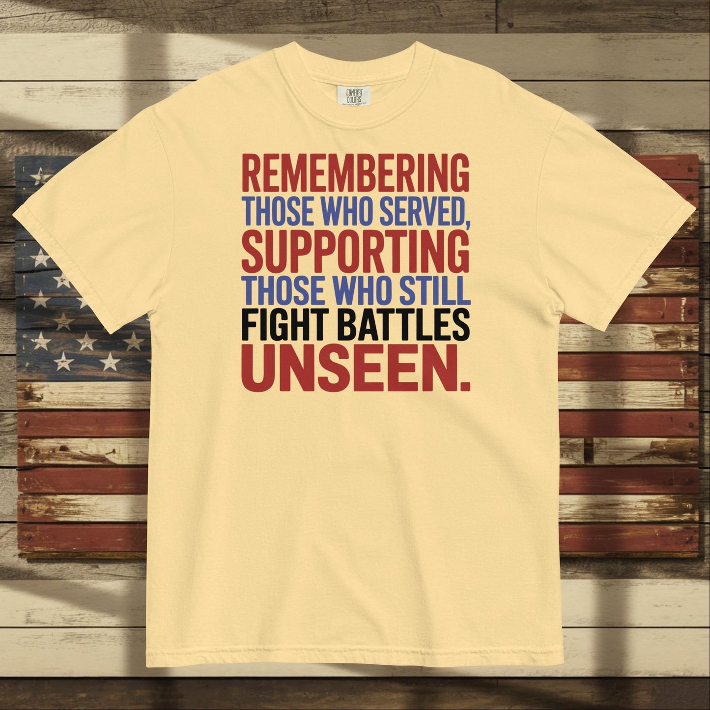 Remembering Those Who Served heavyweight t-shirt for honoring military service and veteran healing