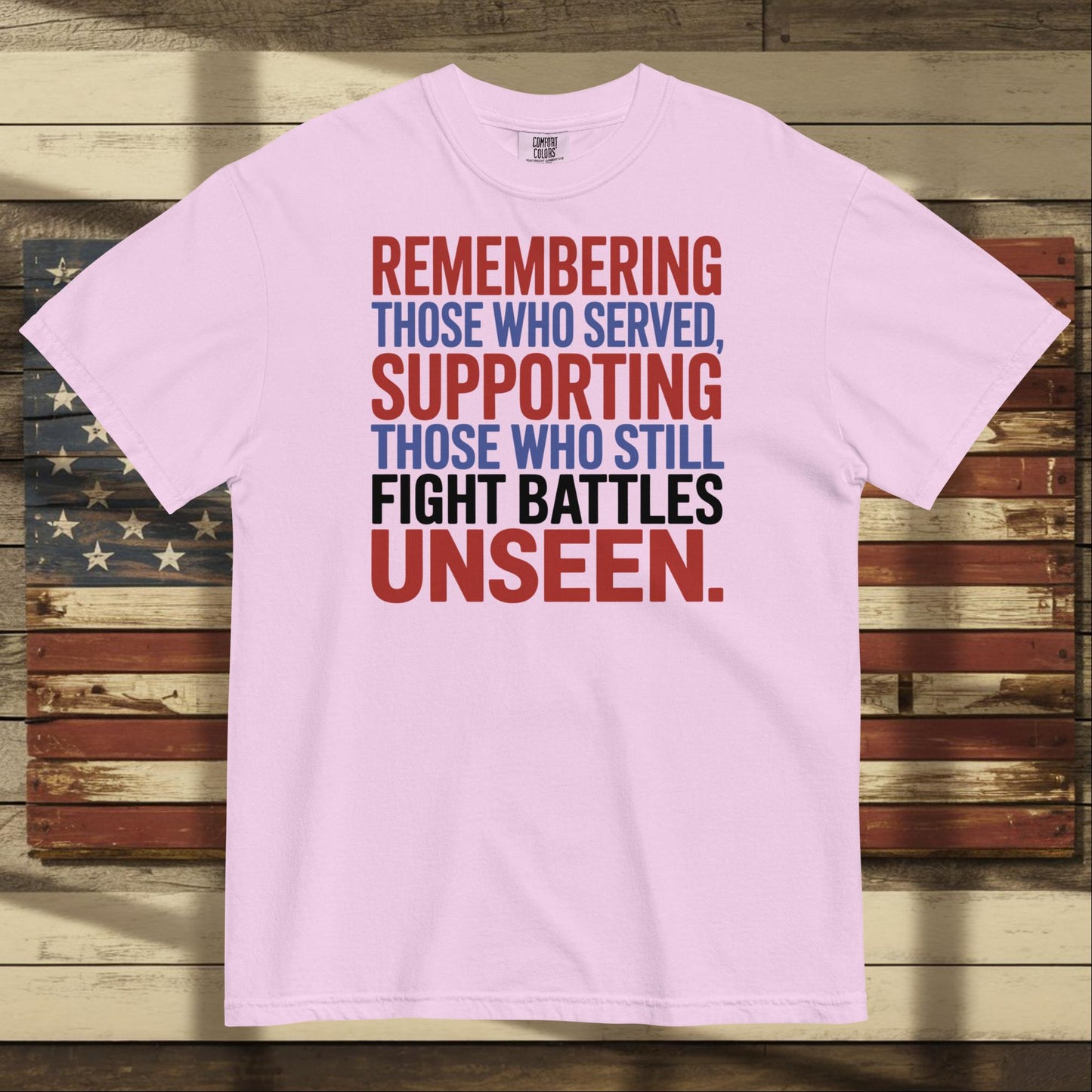 Remembering Those Who Served heavyweight t-shirt for honoring military service and veteran healing